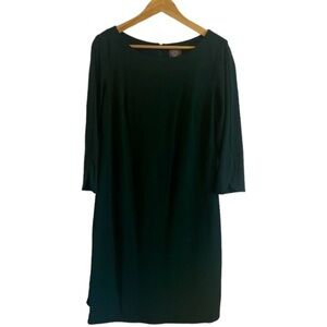 Vince Camuto Green Three Quarter Sleeve Shift Dress